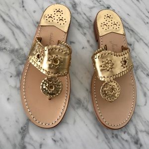 Jack Rogers Gold Hamptons Sandals